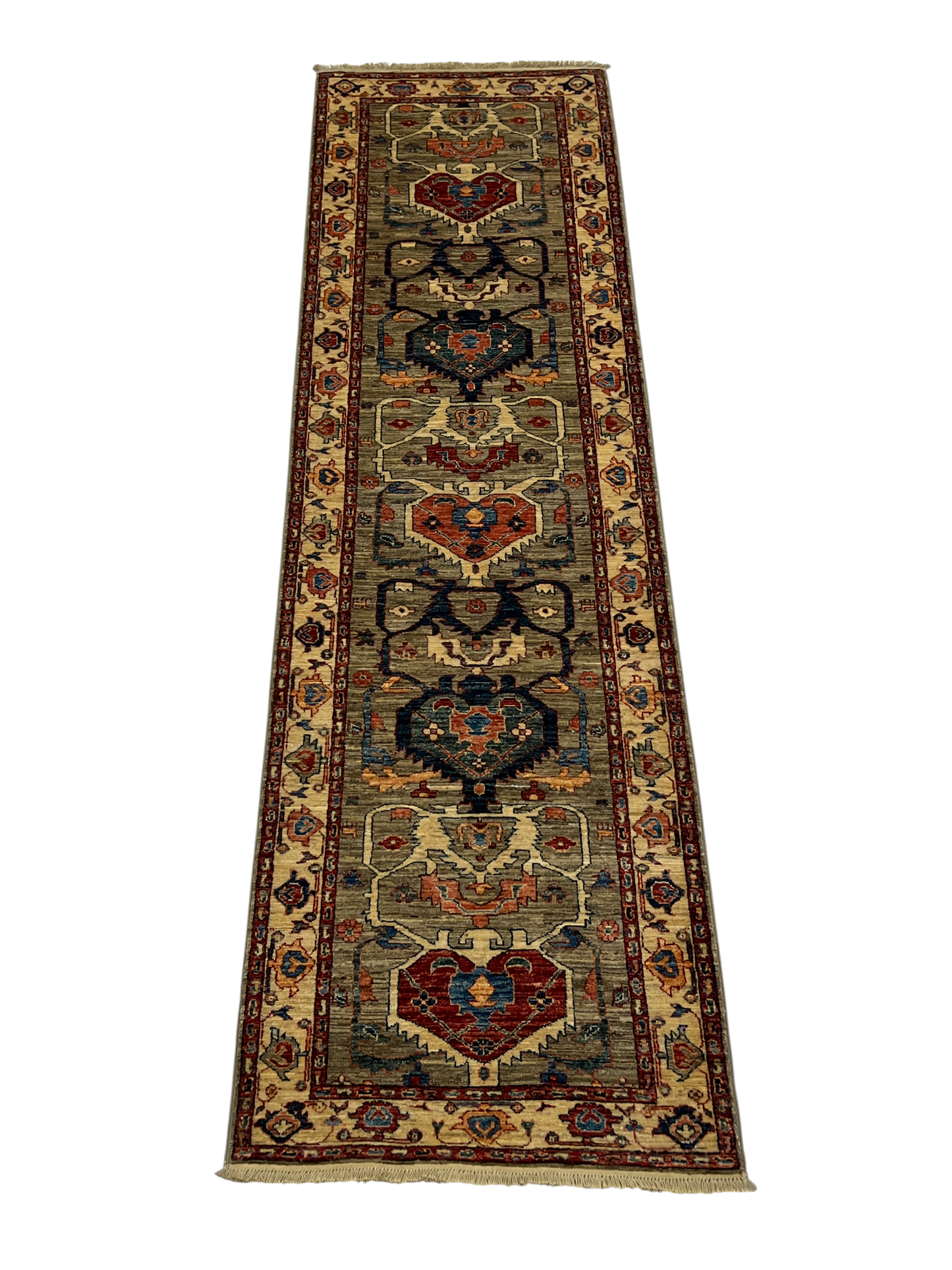 Turkmen weave Afghan, 19th Serapi design 292x79cm | Rug# 27287