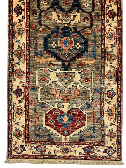 Turkmen weave Afghan, 19th Serapi design 292x79cm | Rug# 27287