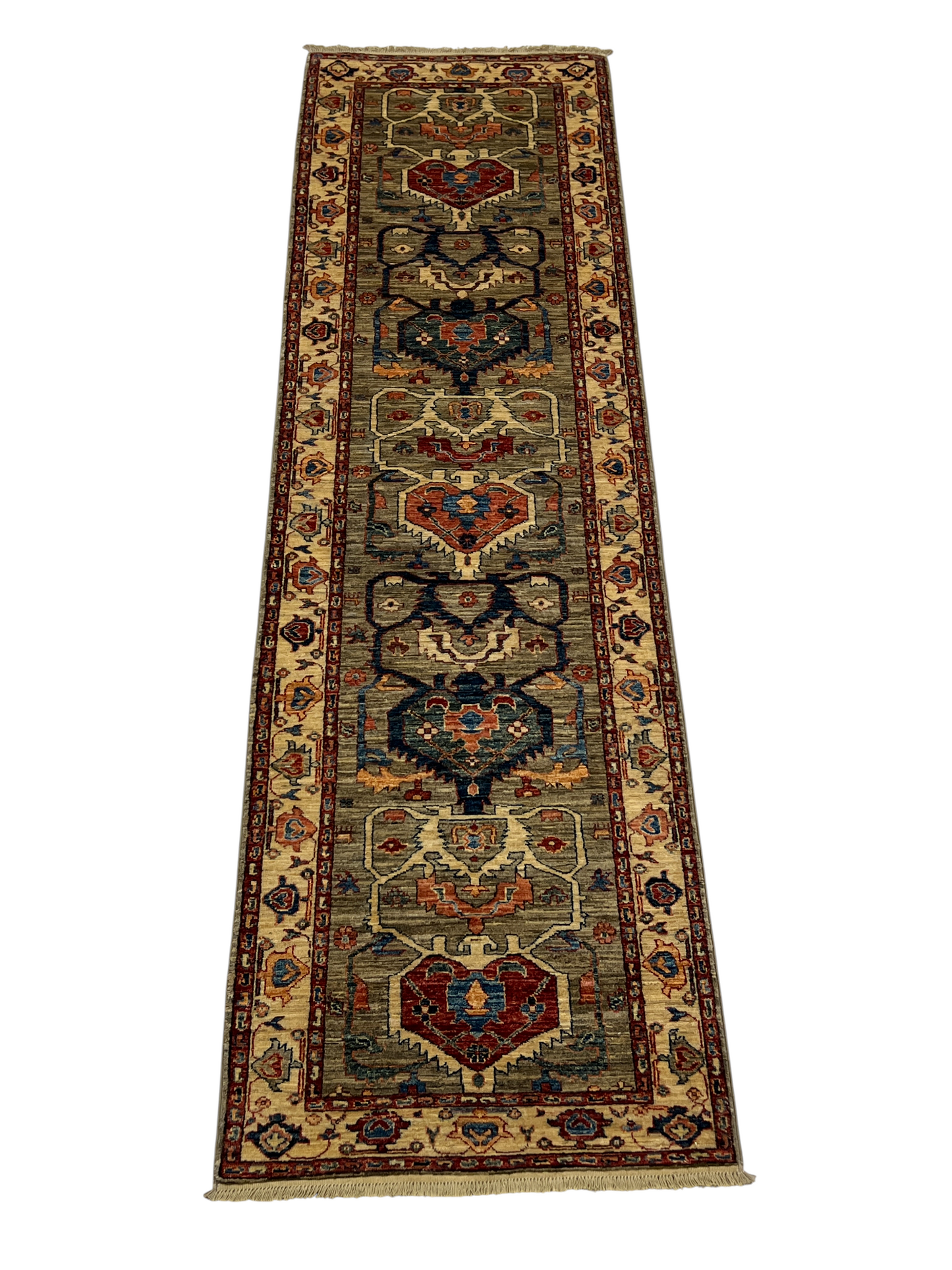 Turkmen weave Afghan, 19th Serapi design 293x80cm | Rug#27289