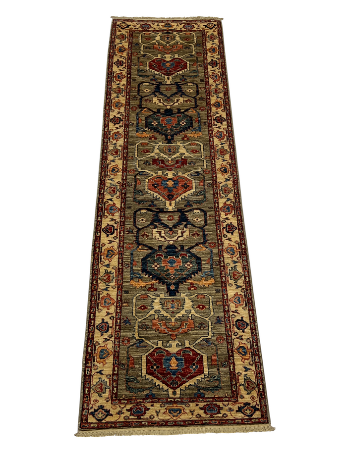 Turkmen weave Afghan, 19th Serapi design 293x80cm | Rug#27289