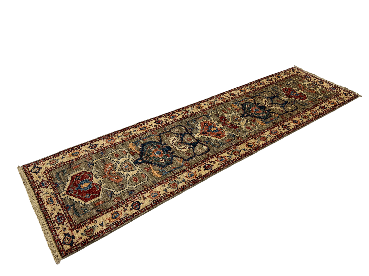 Turkmen weave Afghan, 19th Serapi design 293x80cm | Rug#27289