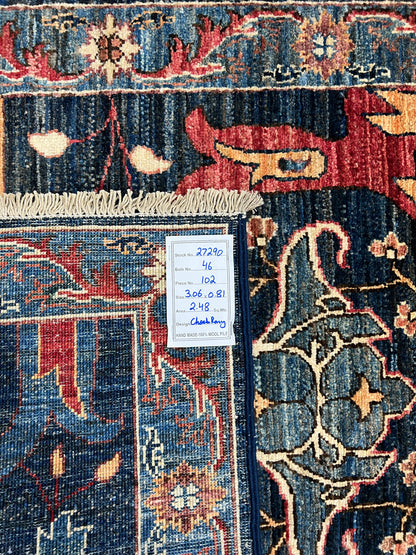 Turkmen weave Afghan, 17th Bijar design, 306x81 cm | Rug# 27290