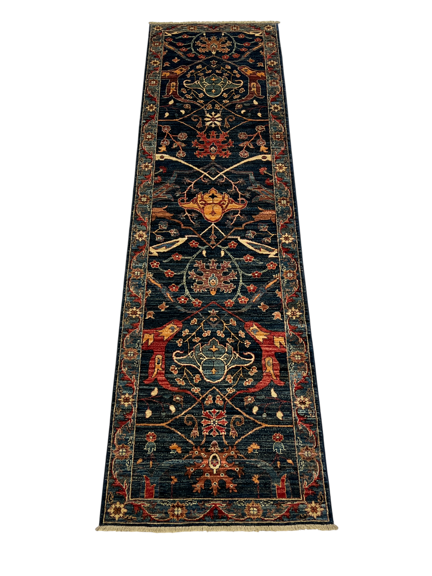 Turkmen weave Afghan, 17th Bijar design, 306x81 cm | Rug# 27290