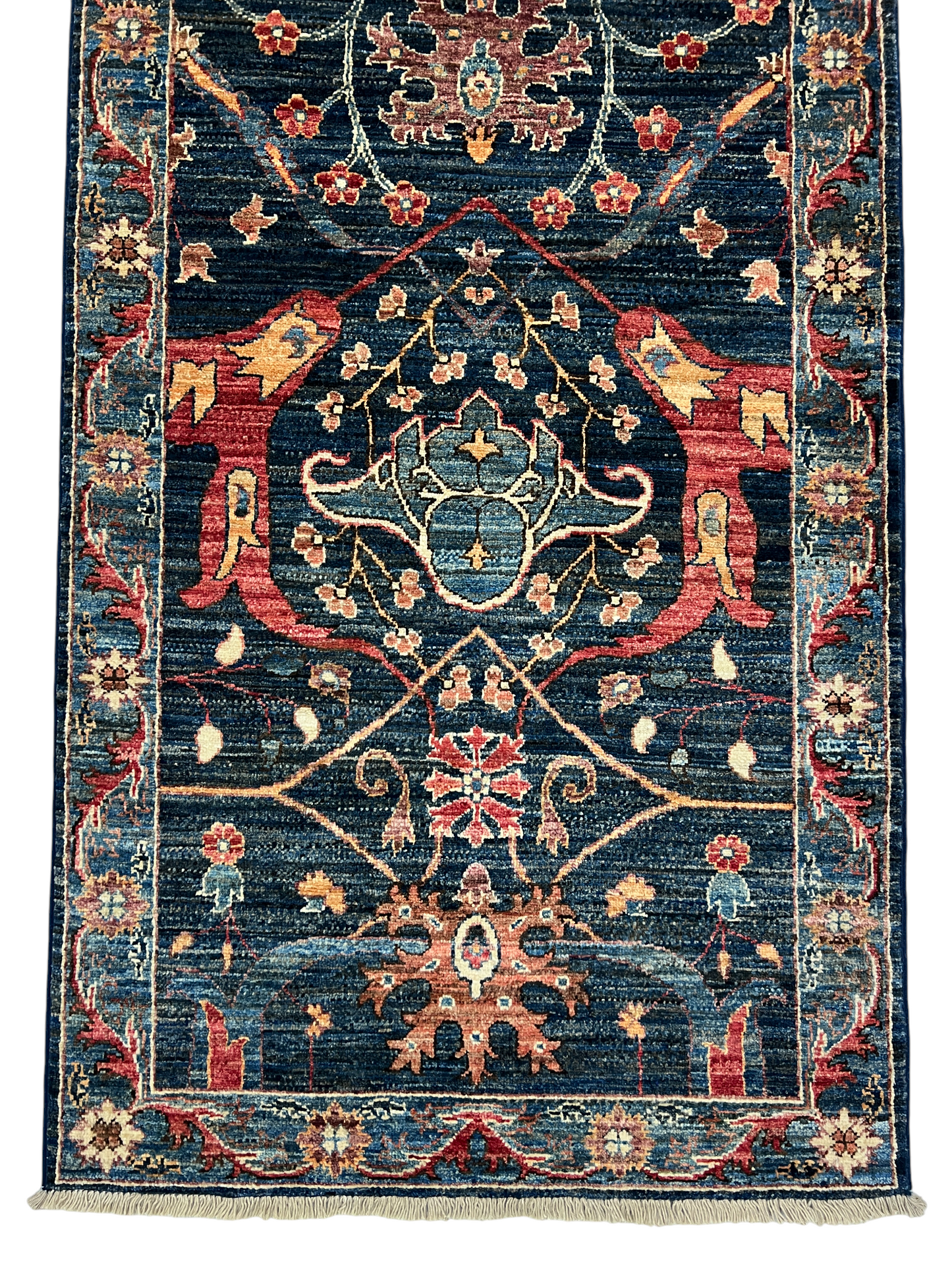 Turkmen weave Afghan, 17th Bijar design, 306x81 cm | Rug# 27290