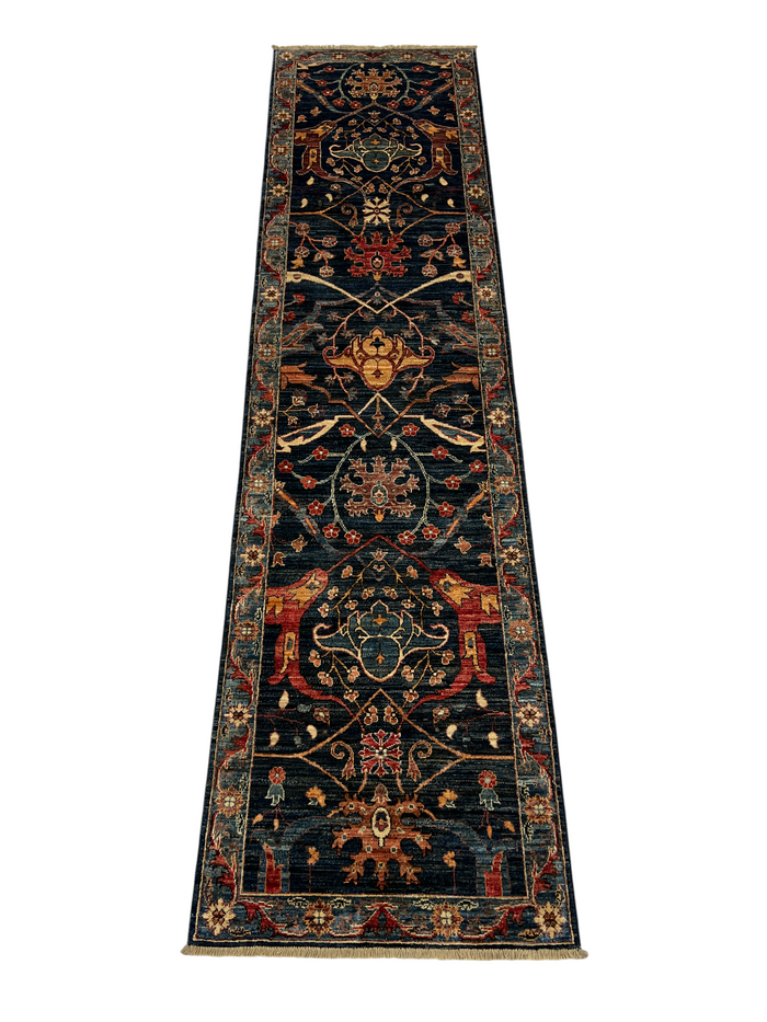 Turkmen weave Afghan, 17th Bijar design, size 305x80 cm | Rug# 27291