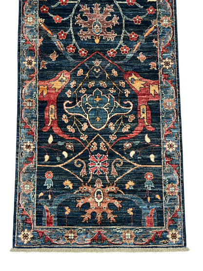 Turkmen weave Afghan, 17th Bijar design, size 305x80 cm | Rug# 27291