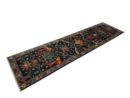 Turkmen weave Afghan, 17th Bijar design, size 305x80 cm | Rug# 27291