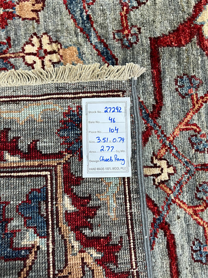 Turkmen weave Afghan, 17th Bijar design 351x79 cm | Rug# 27292