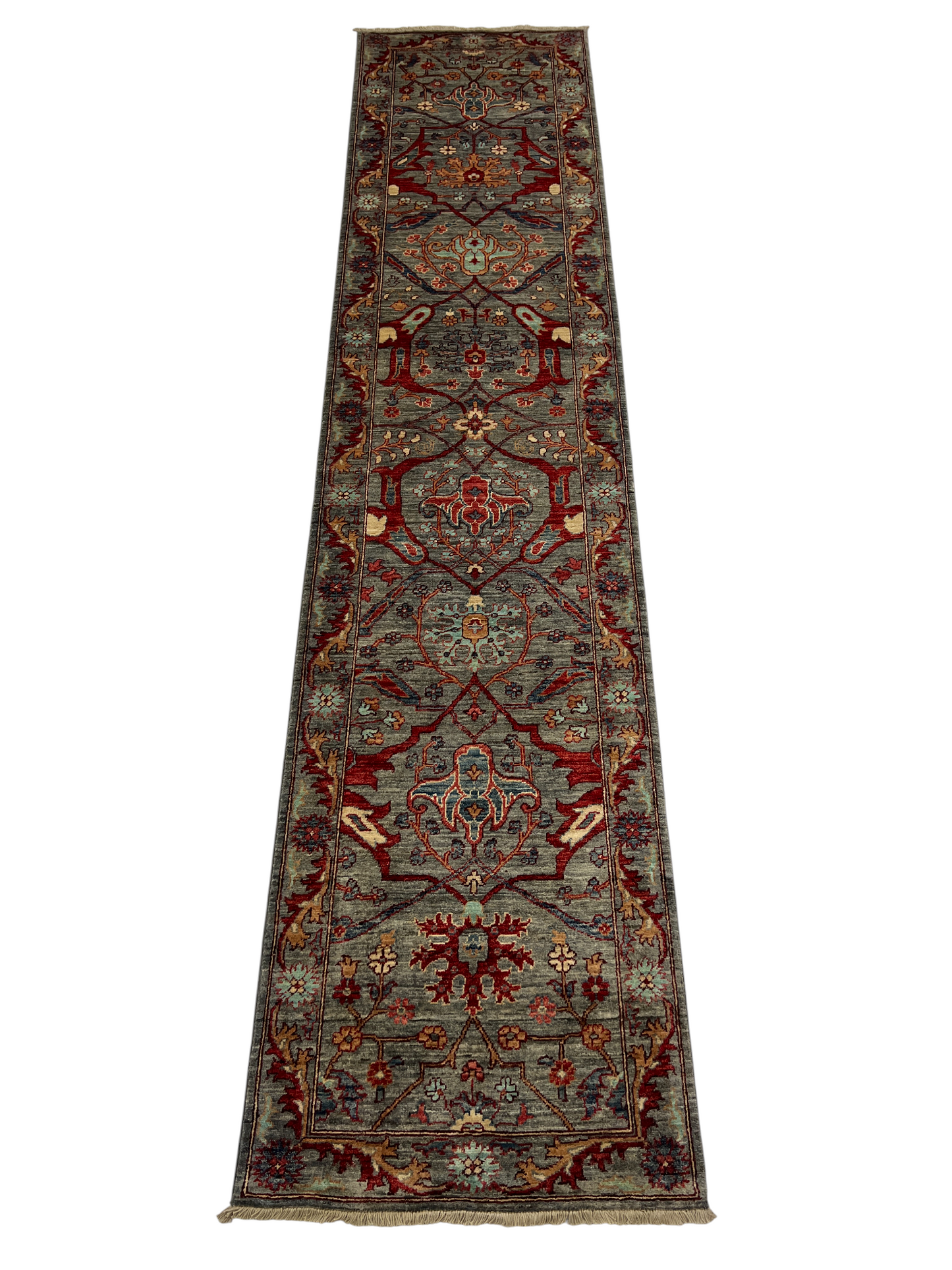 Turkmen weave Afghan, 17th Bijar design 351x79 cm | Rug# 27292