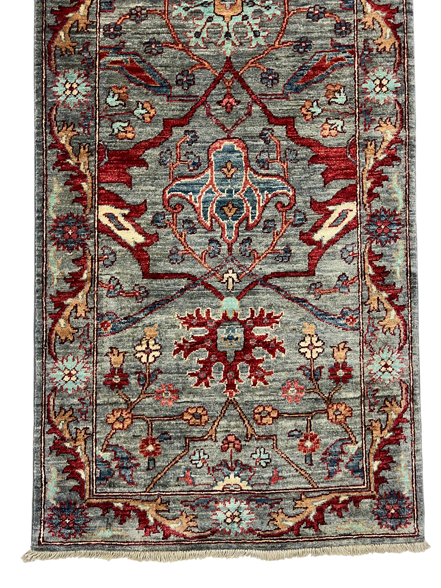 Turkmen weave Afghan, 17th Bijar design 351x79 cm | Rug# 27292