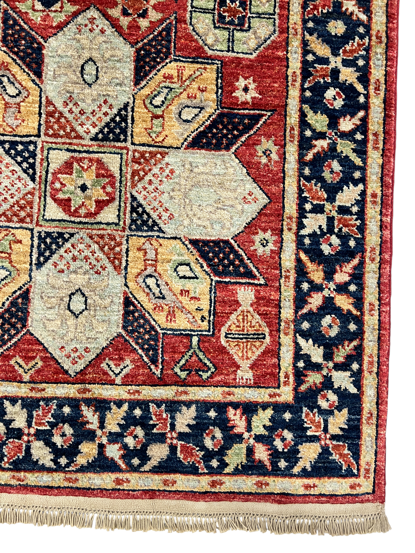 Turkmen weave Afghan, Caucasian Lotus design 150x101 cm | Rug# 27294