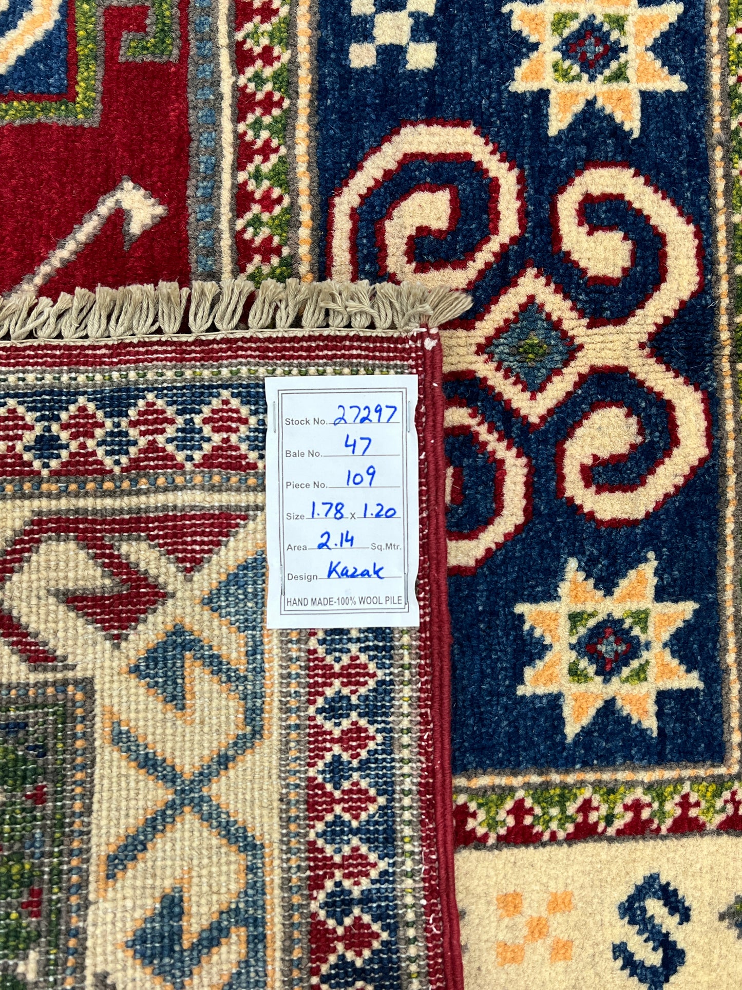 Chechen weave Afghan, 19th.c Kazak design 178x120 cm | Rug# 27297