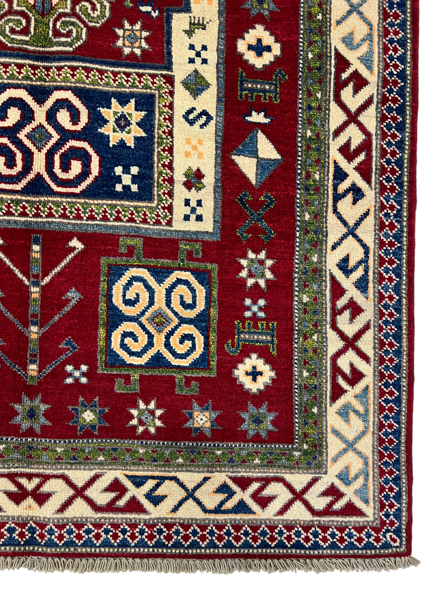 Chechen weave Afghan, 19th.c Kazak design 178x120 cm | Rug# 27297