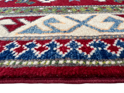 Chechen weave Afghan, 19th.c Kazak design 178x120 cm | Rug# 27297