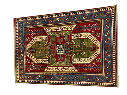 Chechen weave Afghan, 19th.c Kazak design  172x120 cm | Rug# 27298