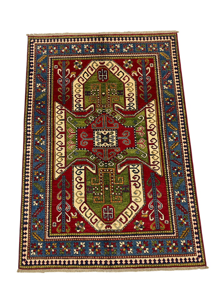 Chechen weave Afghan, 19th.c Kazak design  172x120 cm | Rug# 27298