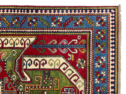 Chechen weave Afghan, 19th.c Kazak design  172x120 cm | Rug# 27298
