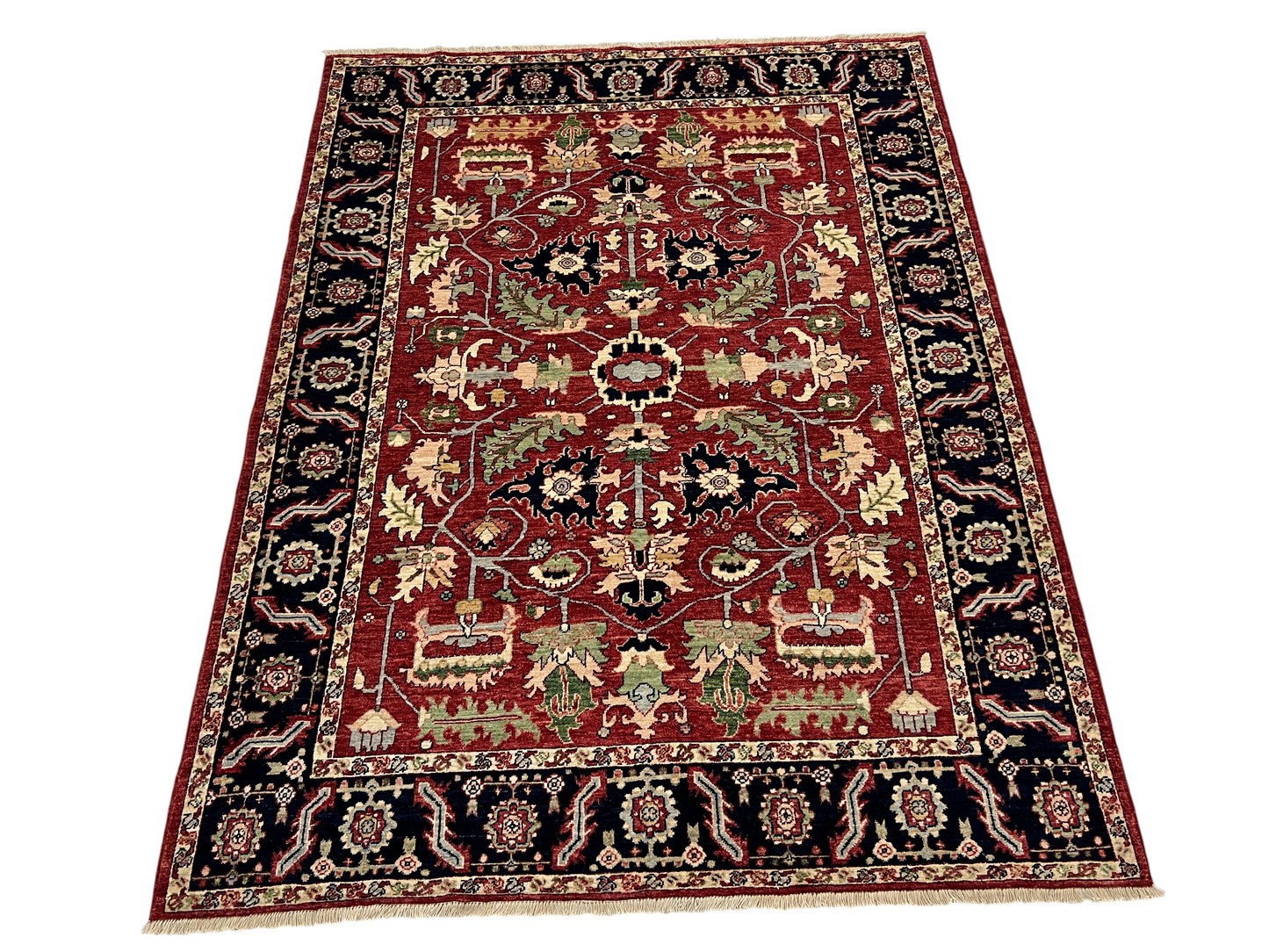 Turkmen weave Afghan, 19th.c Heriz design  235x181 cm | Rug# 27300