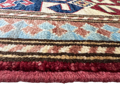 Chechen weave Afghan, 19th.c Kazak design 237x170 cm | Rug# 27301