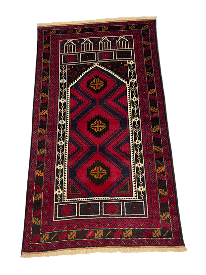 Nomadic Balouch Prayer, Afghanistan 142x83 cm | Rug#27302