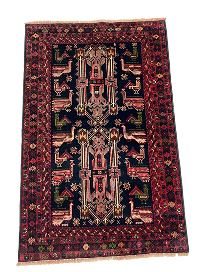 Nomadic Balouch prayer rug, circa 1960, Mashwani area Afghan 134x88 cm | Rug#27303