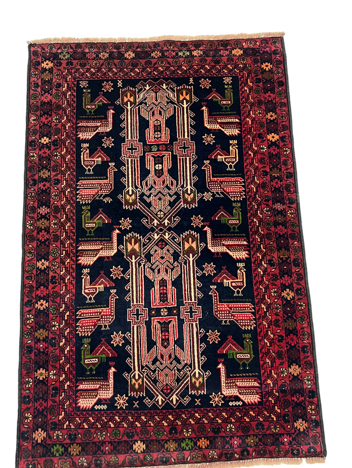 Nomadic Balouch prayer rug, circa 1960, Mashwani area Afghan 134x88 cm | Rug#27303