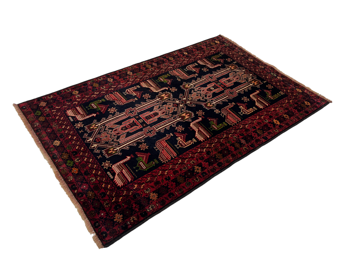 Nomadic Balouch prayer rug, circa 1960, Mashwani area Afghan 134x88 cm | Rug#27303