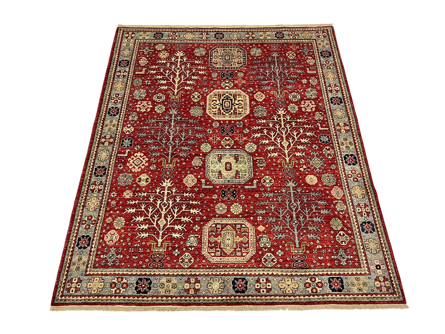 Hand knotted Afghan Turkmen weave rug 249×200 cm | Rug# 27307