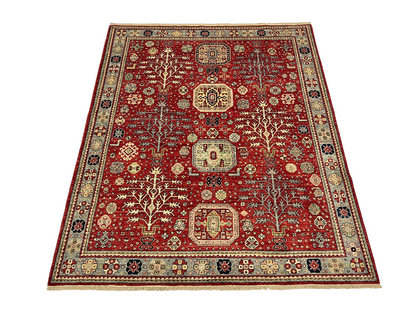 Hand knotted Afghan Turkmen weave rug 249×200 cm | Rug# 27307