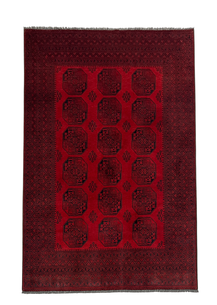 Hand knotted vintage Ersari Turkmen rug 280×202 cm | Rug# 27309