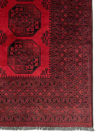 Hand knotted vintage Ersari Turkmen rug 280×202 cm | Rug# 27309