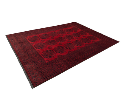 Hand knotted vintage Ersari Turkmen rug 280×202 cm | Rug# 27309