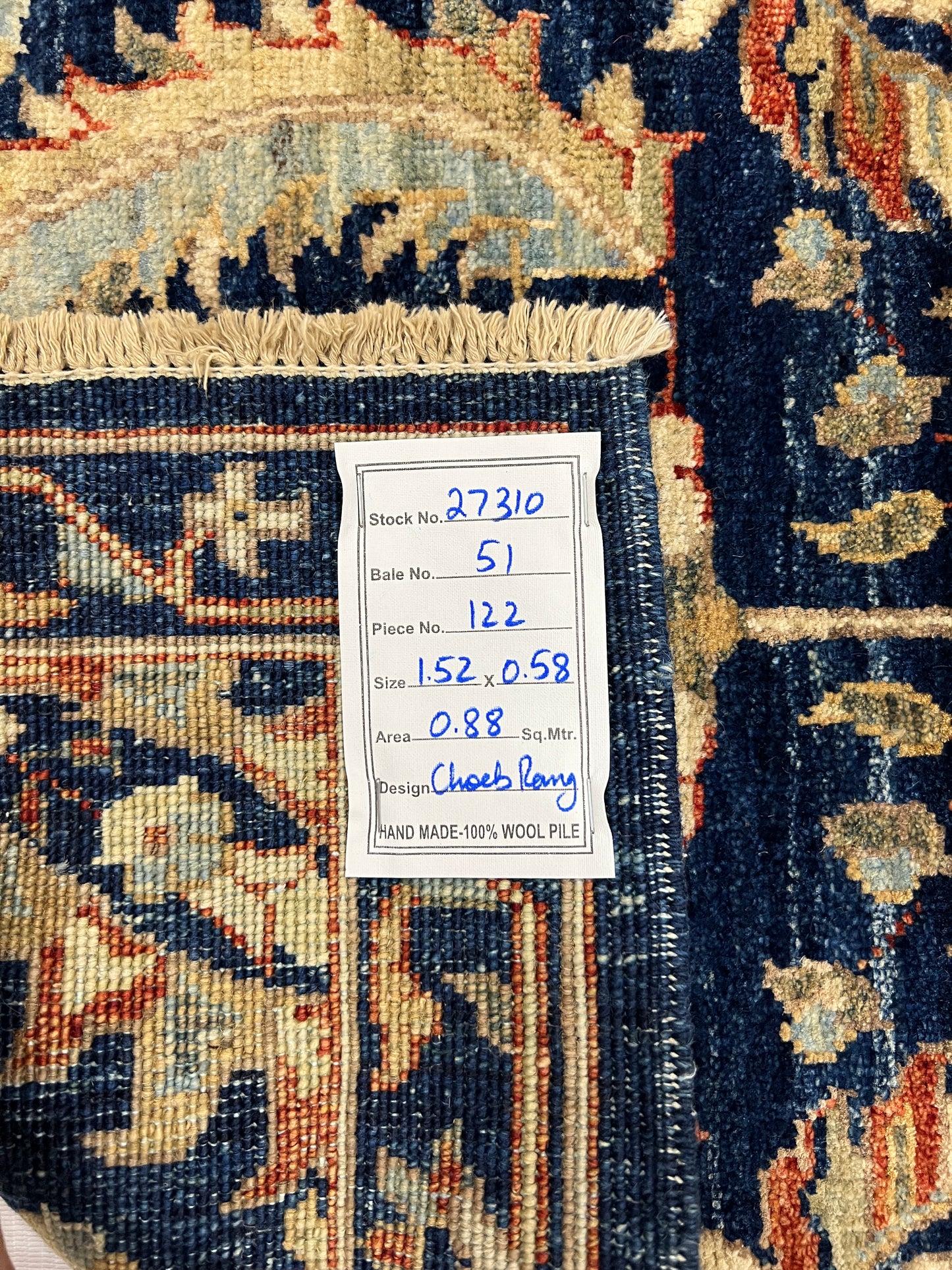 Hand knotted Afghan Turkmen weave bedside runner 152×58 cm | Rug# 27310