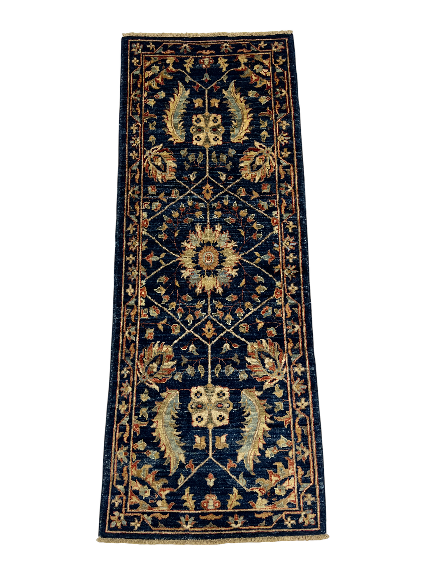 Hand knotted Afghan Turkmen weave bedside runner 152×58 cm | Rug# 27310