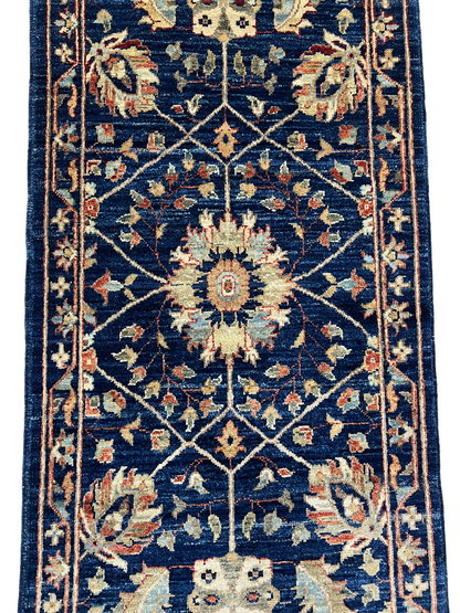 Hand knotted Afghan Turkmen weave bedside runner 152×58 cm | Rug# 27310