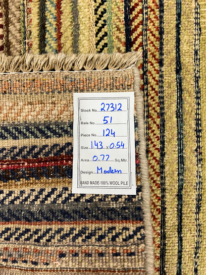 Souf weave modern designer rug, Afghan 143x54 cm | Rug# 27312