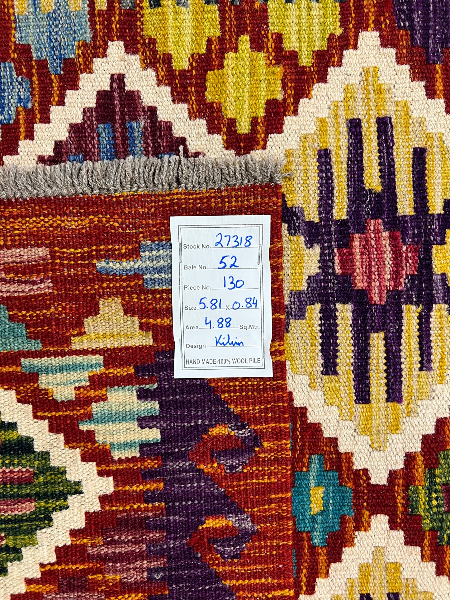 Afghan Maimaneh flatweave Kilim 581x84 cm | Rug# 27318
