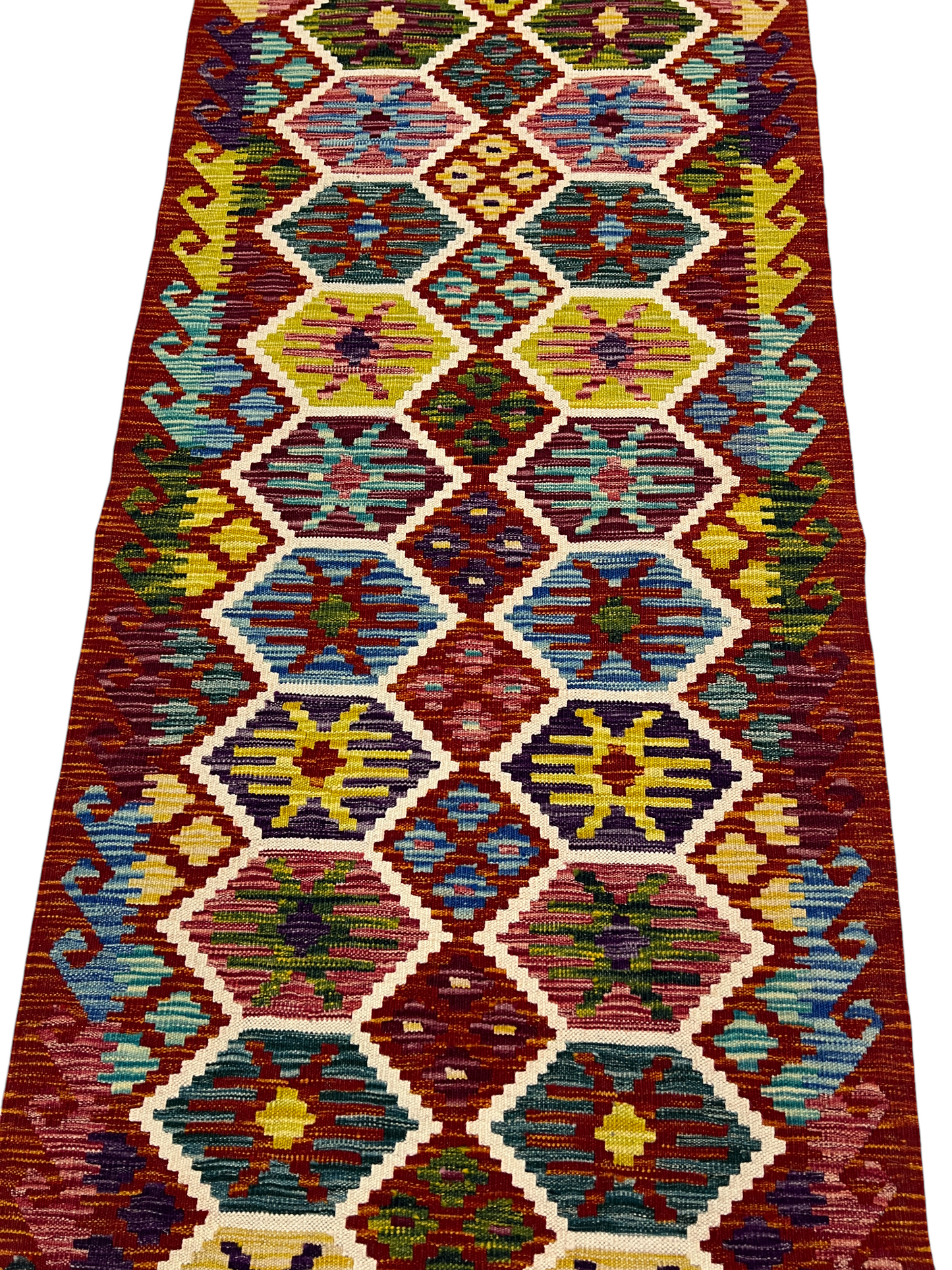 Afghan Maimaneh flatweave Kilim 581x84 cm | Rug# 27318