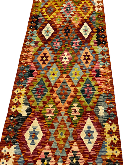 Afghan Maimaneh flatweave Kilim 478x80 cm | Rug# 27319