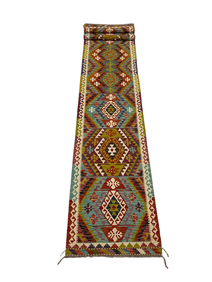 Afghan Maimaneh flatweave Kilim 494x80 cm | Rug# 27320