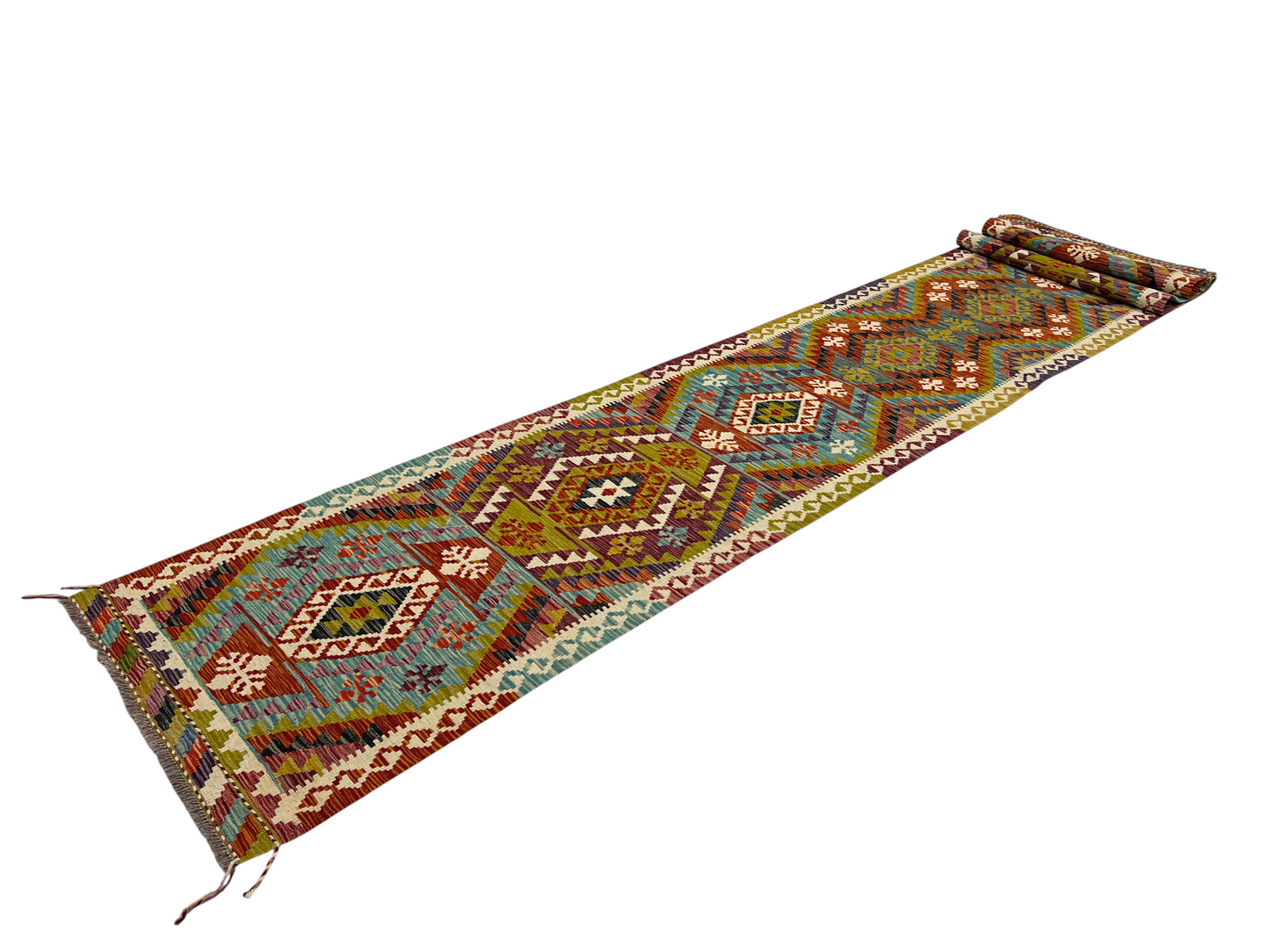 Afghan Maimaneh flatweave Kilim 494x80 cm | Rug# 27320