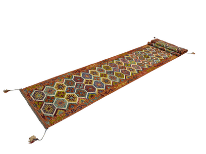 Afghan Maimaneh flatweave Kilim 489x83 cm |  Rug# 27321