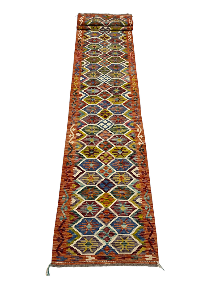 Afghan Maimaneh flatweave Kili  485x83 cm | Rug# 27322