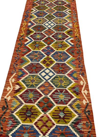 Afghan Maimaneh flatweave Kili  485x83 cm | Rug# 27322