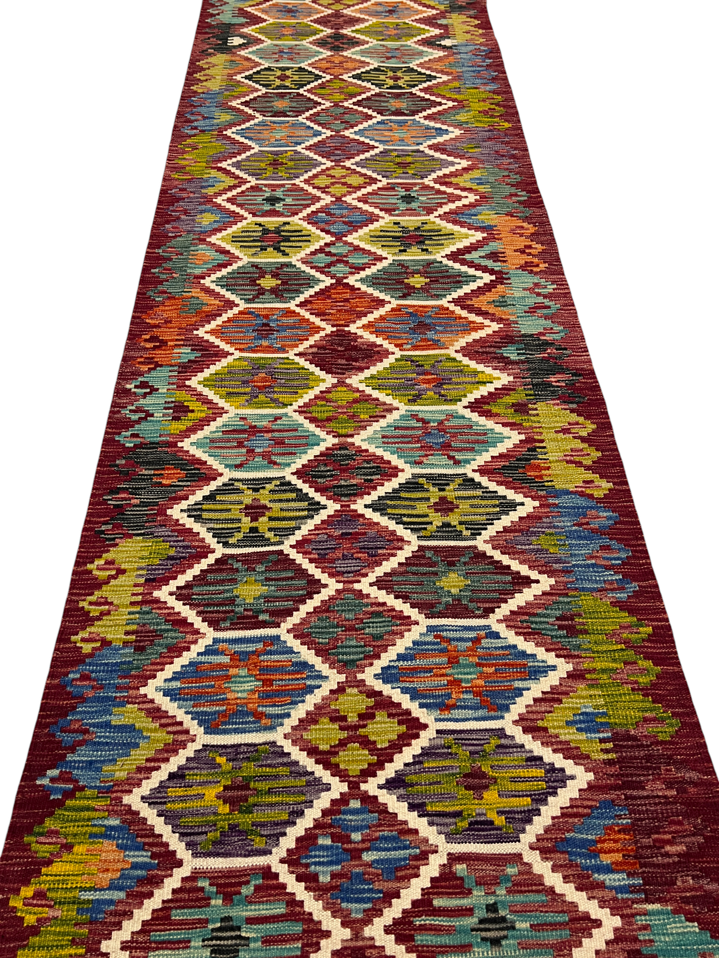 Afghan Maimaneh flatweave Kilim 586x85 cm | Rug# 27327