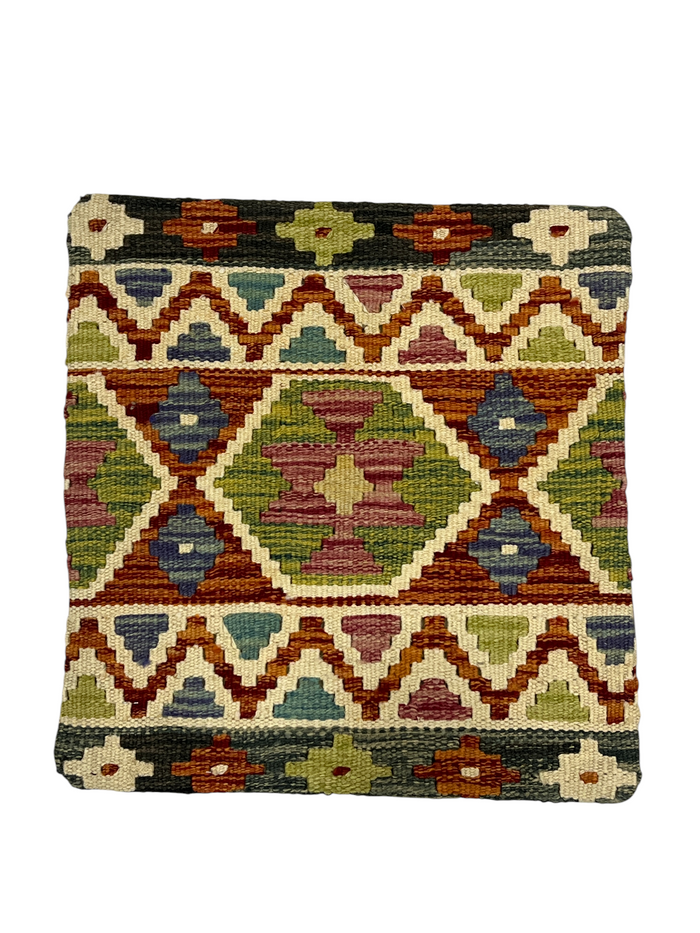 Vegetable dye Kilim cushion, Afghanistan 45x45cm | Rug# 27330