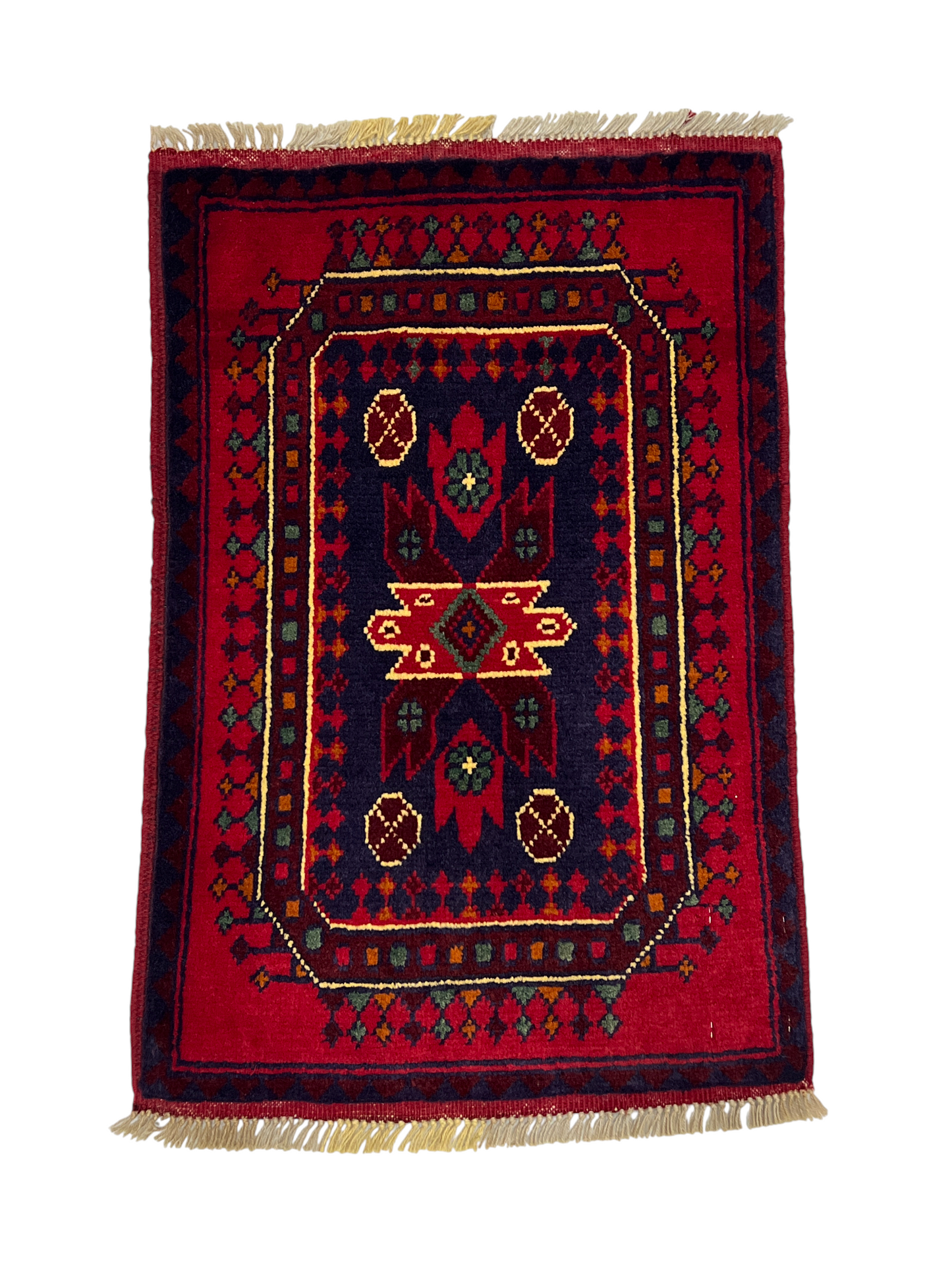 Turkmen sampler rug, wool pile, Afghan 60x40cm | Rug# 27349