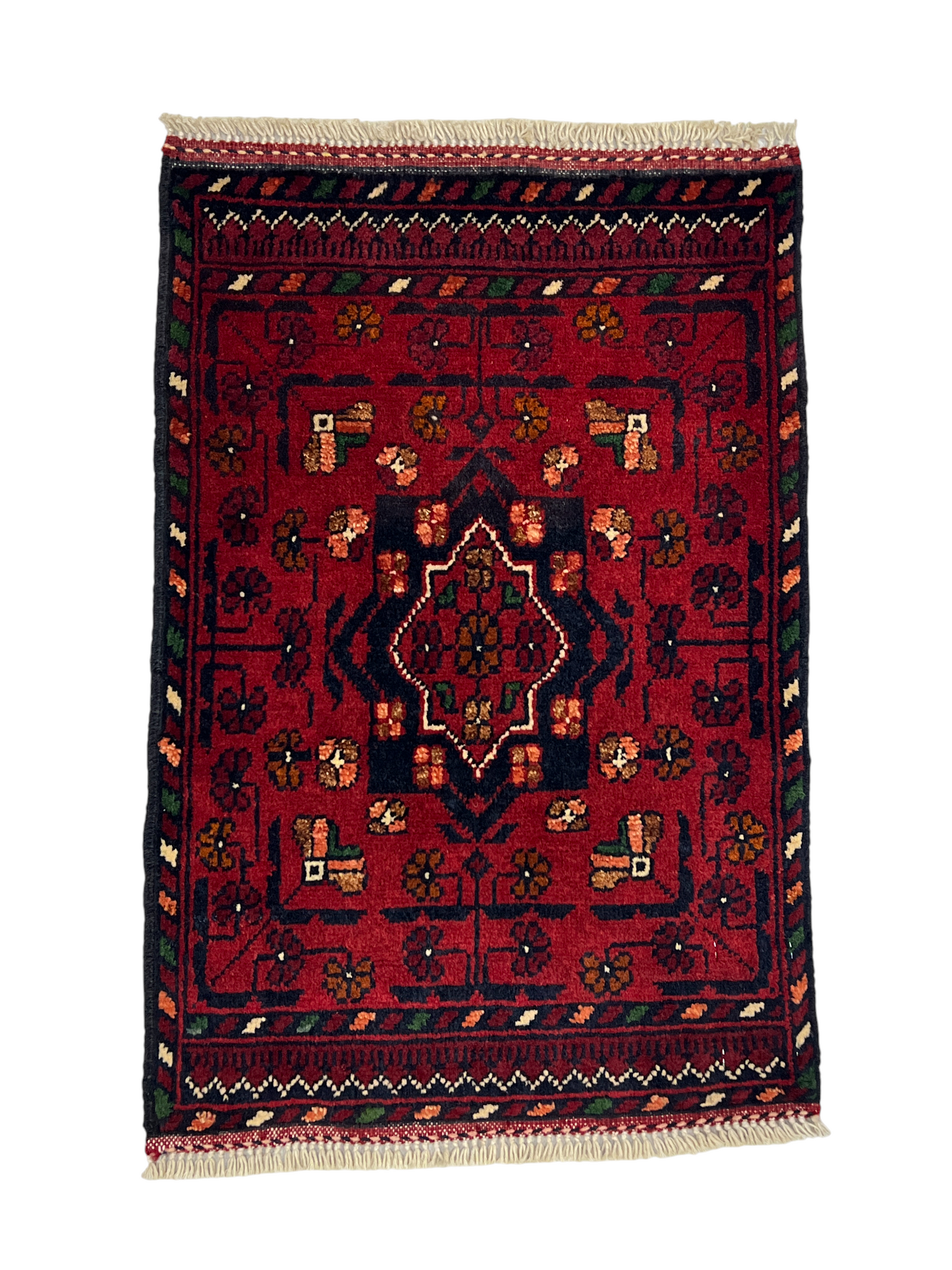 Ersari weave sampler rug, wool pile, Uzbekistan 60x40cm | Rug# 27350