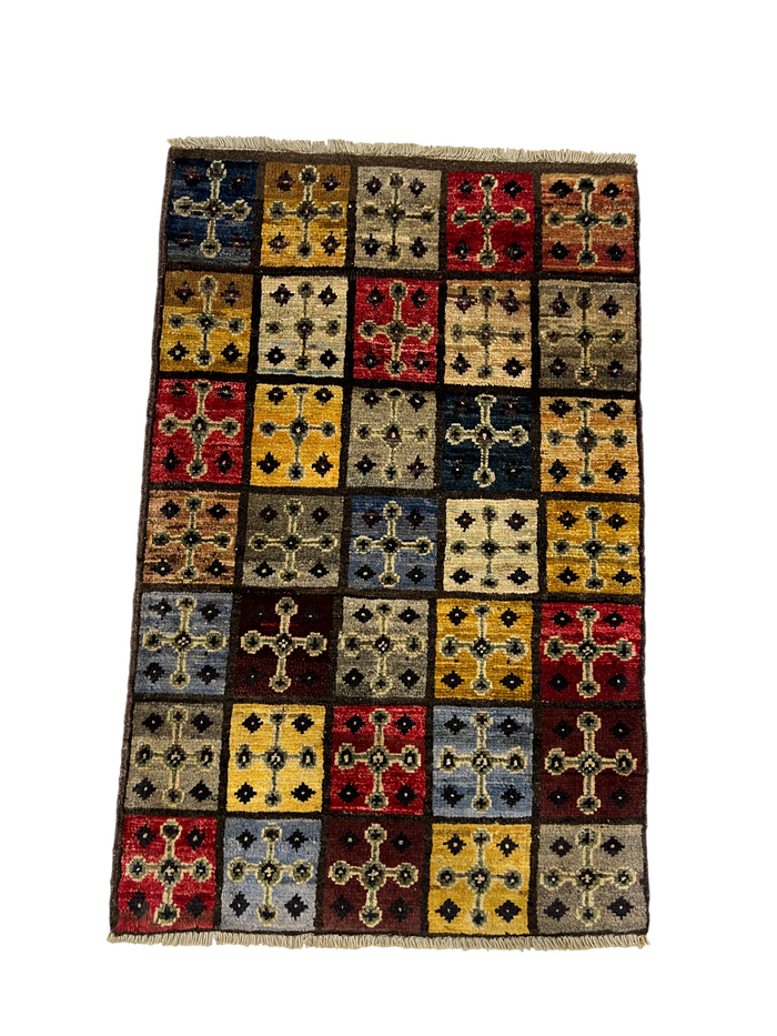 Turkmen-weave sampler rug, Afghan 90x57cm | Rug# 27367