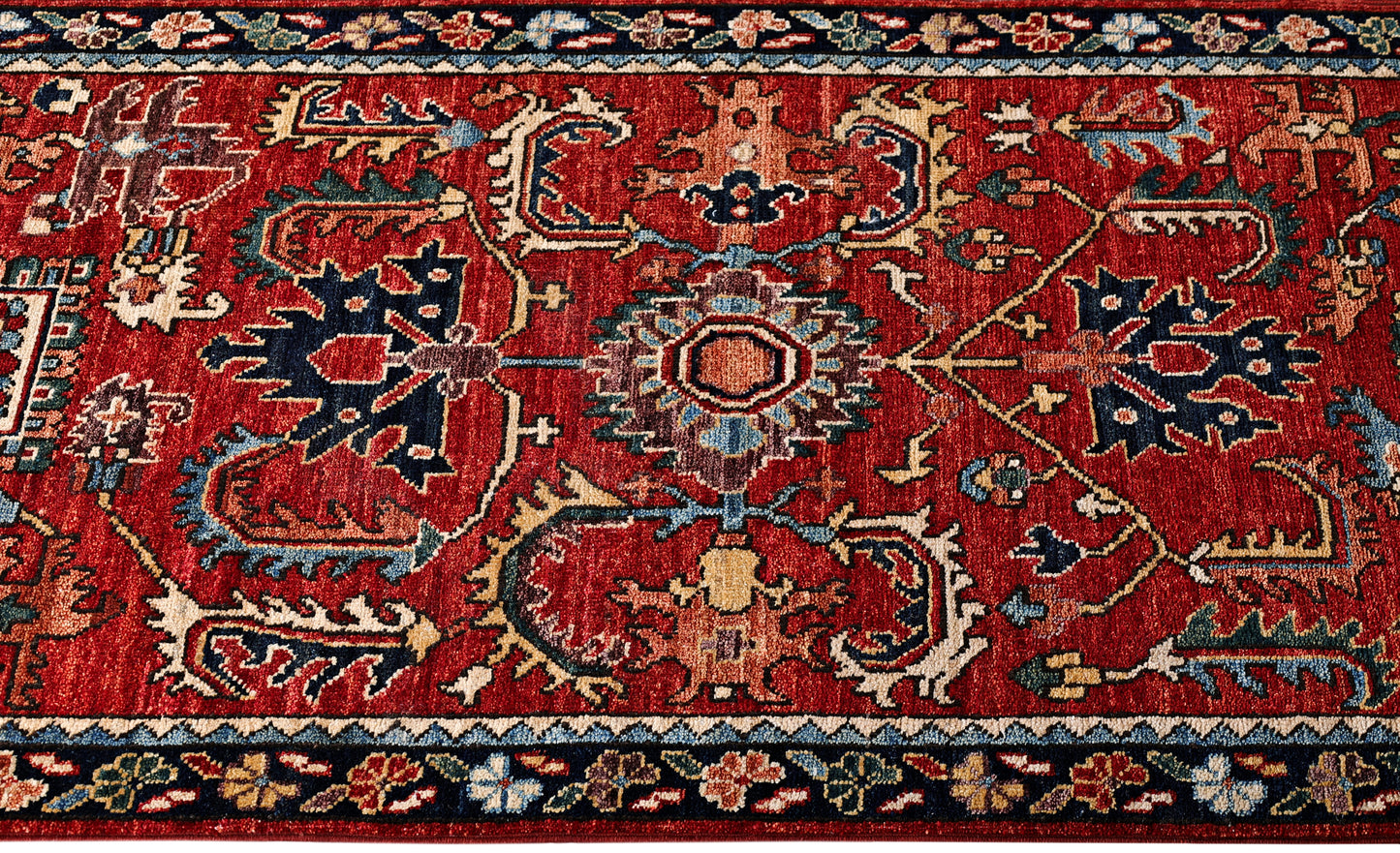 Turkmen weave Afghan runner, 19th century Heriz design, 588x75cm | Rug# 27408